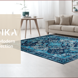 Charming Distressed Blue Motif(Blue)