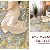 Artful Minimalist Symmetrical Floral Elements(Blue)