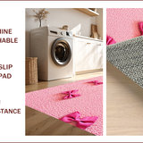 Cute Bow Decor Girl Bedside Mat(Pink)