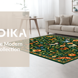 Lush Green Vintage Floral Vibe(Green)