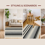 Abstract Wildlife Graphic Striped Elegant Contrast(Beige)