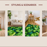 Non Slip Tropical Green Kitchen Runner(Green)