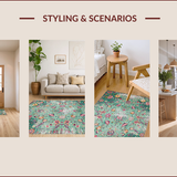 Sage Green Vintage Tiled Motif(Green)