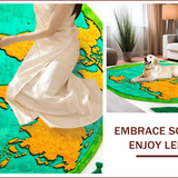 Round Moss Inspired Bath Mat for Aesthetic Bathrooms(Blue)