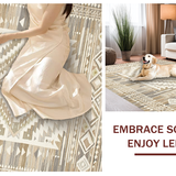 Vibrant Tassel Trimmed Geometric Accent(Beige)