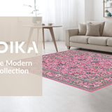 Whimsical Pink Green Floral Fusion(Pink)