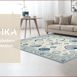 Coastal Shell Motif with Blue Hues(Blue)