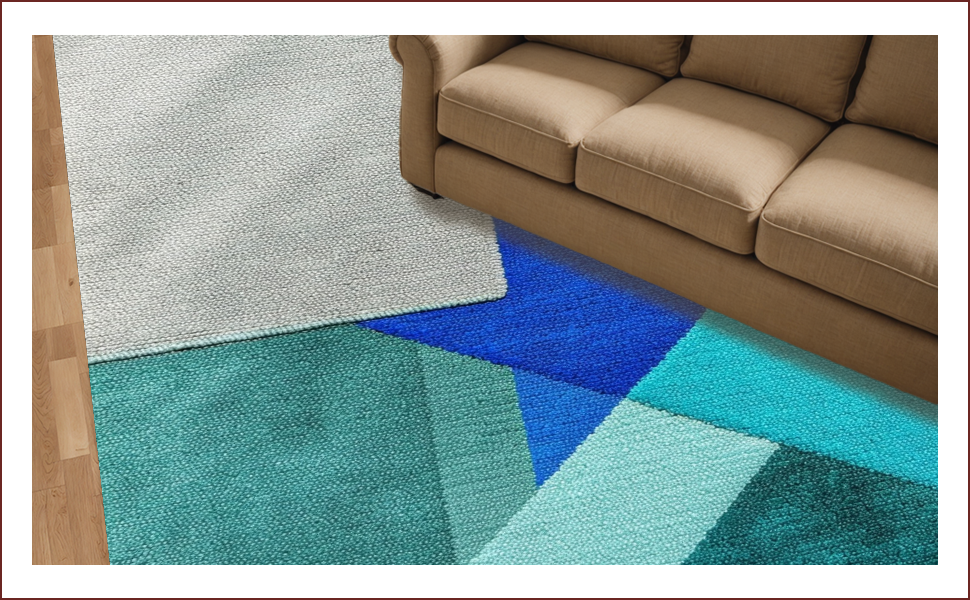 Ultra Soft Area Rug, Non Slip, Stain Resistant, Washable Area Rugs for Living Room, Bedroom, Modern Abstract Stain Resistant Living Room(Blue) - ODIKA