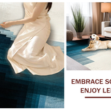 Modern Ombre Striped Design Non Slip Floor Covering(Gray)