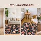 Floral Elegance in Black Tones(Black)