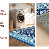 Retro Floral Print Elegance(Blue)