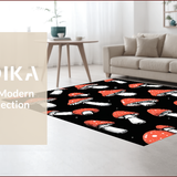 Elegant Black Memory Foam Office Floor Mat(Red)