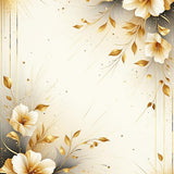 Beige Radiance Floral Accent Bath Non Slip Shower Decor(Ivory)