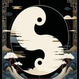 Elegant Velvet Yin Yang Motif(Black)