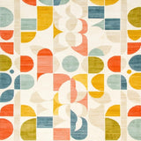 Mid Century Modern Geometric Rainbow with Beige and Ivory(Yellow)