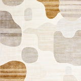 Contemporary Palomino Beige Asymmetrical Floor Unique Design(Beige)
