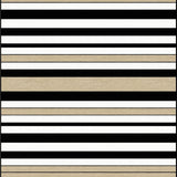 Minimalist Linear Stripe with Contrasting Black and Beige Bands(Beige)