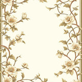 Elegant Beige Floral Runner Serene Hallway & Kitchen(Beige)