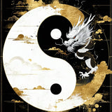Opulent Gold Accented Dragon Imagery(Black)