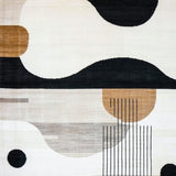 Modern Abstract Area Black/Beige(Beige)