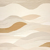 Minimalist Tone On Area Showcasing Linear Wave(Beige)