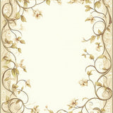 Artisan Scrollwork Area Elegant Border Botanical Accent Design(Beige)