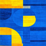Chic Geometric Patterned Elegance(Blue)