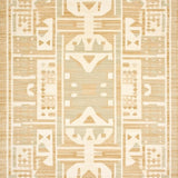 Accent in Beige with Abstract Geometric Shapes and Border Detail(Beige)