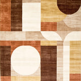 Modern Abstract Area With Earthy Tones And Geometric Contours(Brown)