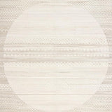 Artisan Woven Round Ivory & Light Beige Textured Floor Circle Area(Beige)