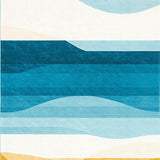 Lively Retro Striped Bath Mat(Blue)