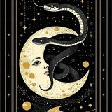 Gothic Celestial Snake Design(Black)