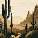 Artful Earthy Wild West Motif(Beige)