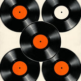 Retro Vinyl Record Patio Wear Resistant Area Mat(Black)