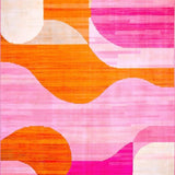 Colorful Abstract Pastel Washable Carpet(Orange)