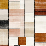 Modern Geometric Area Abstract Beige & Brown(Beige)