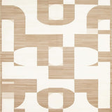 Modern Shag Area with Abstract Shapes for Playful Home Interiors(Beige)