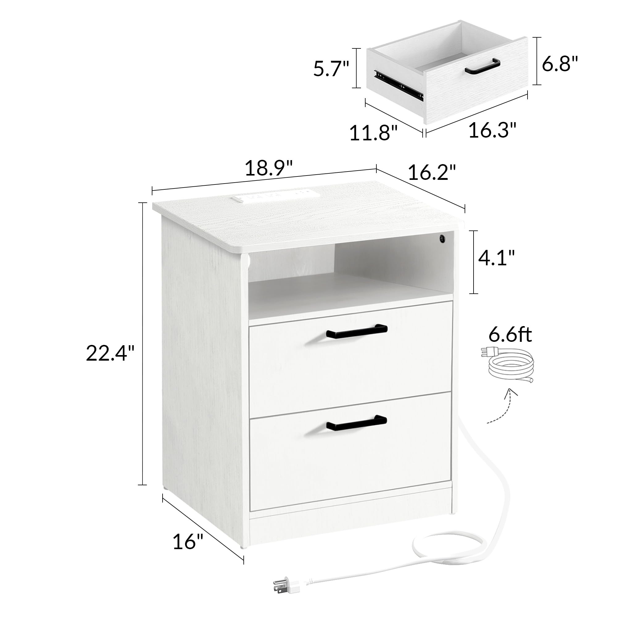 ODIKA Everyday Side Table with Fast Charging Station - ODIKA