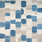Modern Patchwork Beige & Blue Geo Art for Interior(Beige)