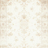 Elegant Ivory Floor with Faded Floral Scrollwork(Beige)