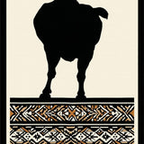 Contrasting Black Cream Animal Print Elegance(Beige)