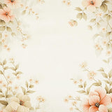 Floral Serenity Beige Elegant Bath Non Slip Shower(Ivory)