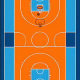 Striking Abstract Court Graphics(Orange)