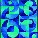 Vibrant Swirl Artistry Motif(Blue)