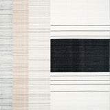 Minimalist Stripe with Alternating Narrow and Wide Black White Bands(White)