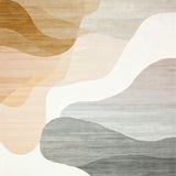 Modern Abstract Area Tan Beige Geometric Design(Beige)