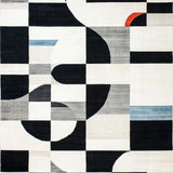 Elegant Geometric Black and Ivory Fusion(Gray)