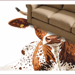 Ultra Soft Area Rug, Non Slip, Stain Resistant, Washable Area Rugs for Living Room, Bedroom, Soft Brown Cow Print Western Decor(Brown) - ODIKA