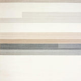Abstract Horizon Beige Grey Runner Modern Striped Hallway(Beige)