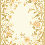 Beige Floral Elegant Botanical Print Vintage Style(Beige)